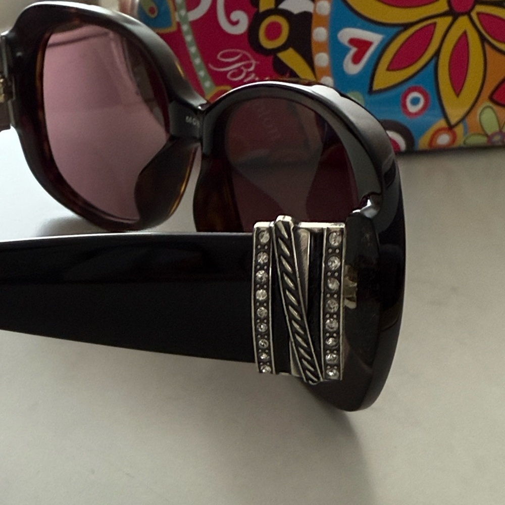 Brighton Black Sunglasses with Colorful Floral Case - Picture 5 of 14